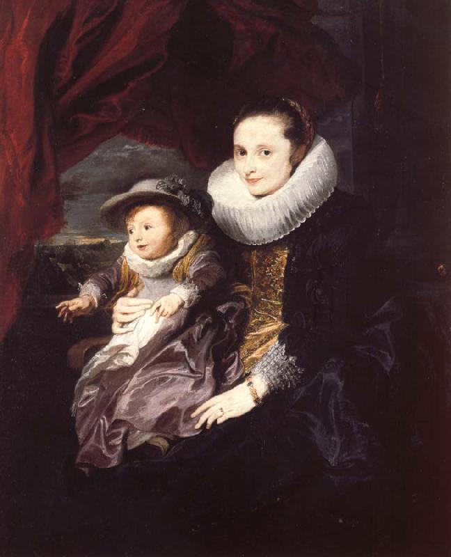 Anthony Van Dyck Portrait of a Woman and Child oil painting image
